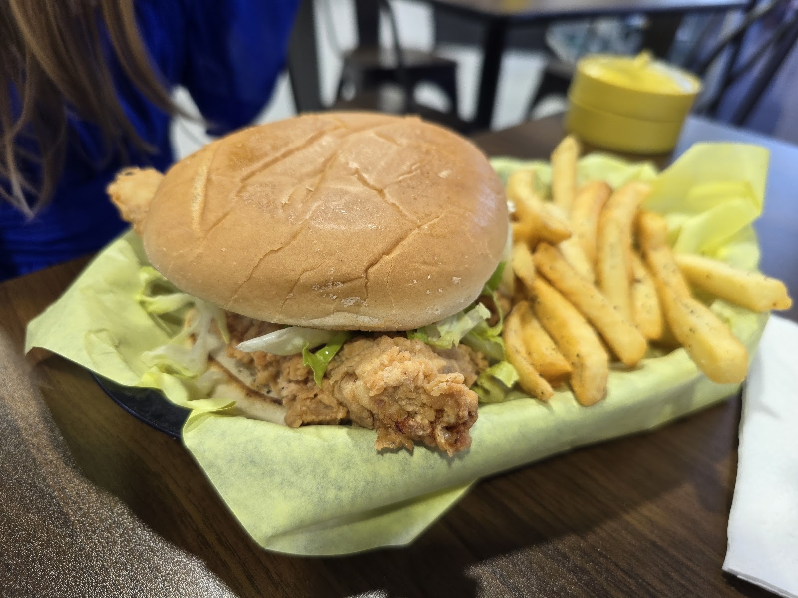 Chicken tender sandwich at Tomel's